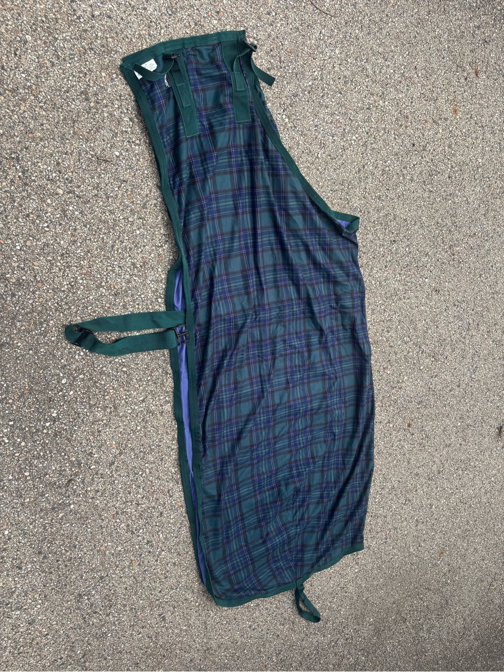Saratoga Horseworks Polartec Horse Stable Sheet- Navy & Green Plaid size 74